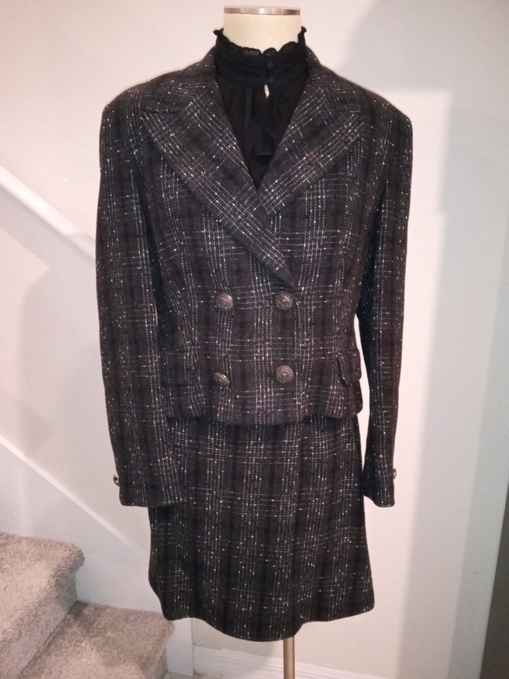 Versace Jeans Couture Suit Plaid Medusa Style